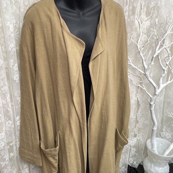 ZARA - OPEN FRONT LINEN BLEND DUSTER - FABULOUS! - Picture 3 of 9
